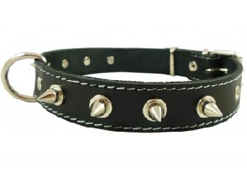 PETS FRIEND LEATHER SPIKE COLLAR 1.50 INCH